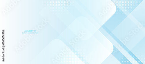 Light Blue Abstract Background with Overlapping rounded square Shapes. Modern white square lines pattern. Futuristic technology concept.