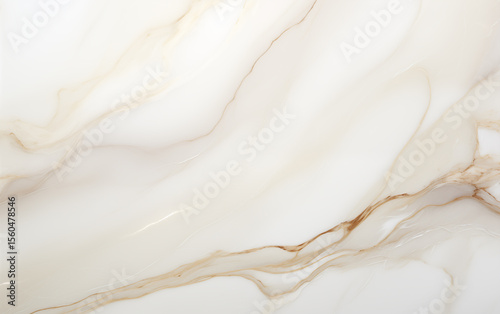Cream marble texture with brown veins creating a soft and elegant pattern