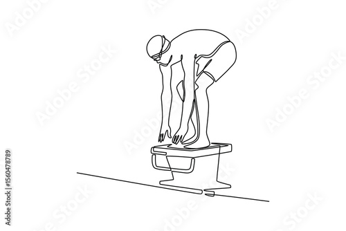 University students join a swimming club. University Student Life concept. Single line draw design. Vector graphic illustration