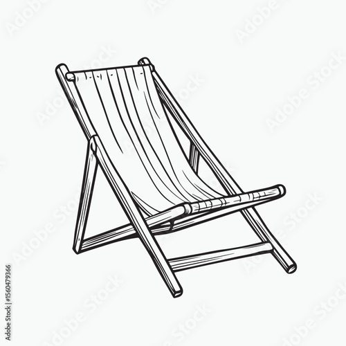 deck chair on white background