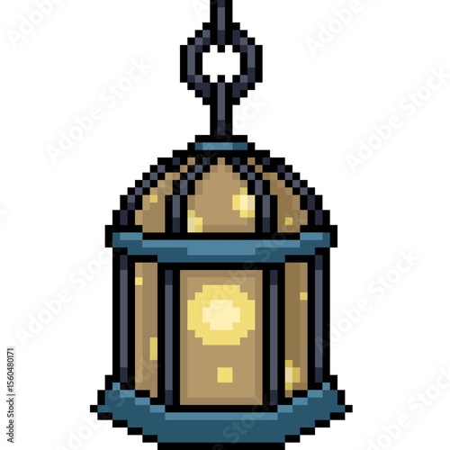 pixel art of firefly glass lamp light