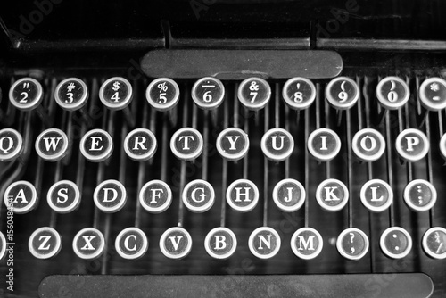 Old Round Typewriter Keys Keyboard Manual Type Vintage Communication