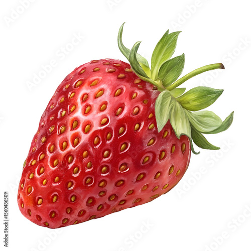 Photorealistic Close-Up of a Juicy Ripe Strawberry