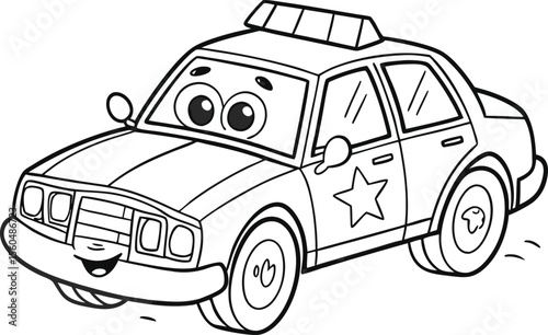 Cute Cartoon Vehicles Coloring Book Pages