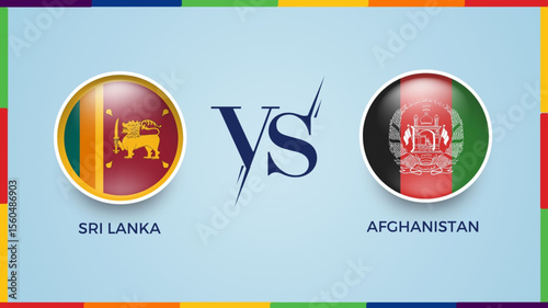 Sri lanka vs Afghanistan broadcast template for asia cup sports. vector illustration