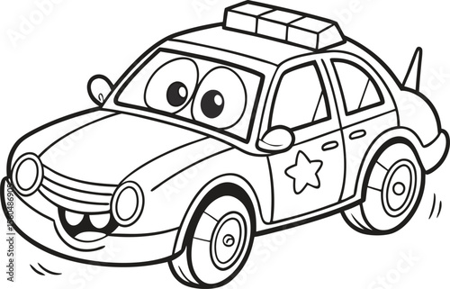 Cute Cartoon Vehicles Coloring Book Pages