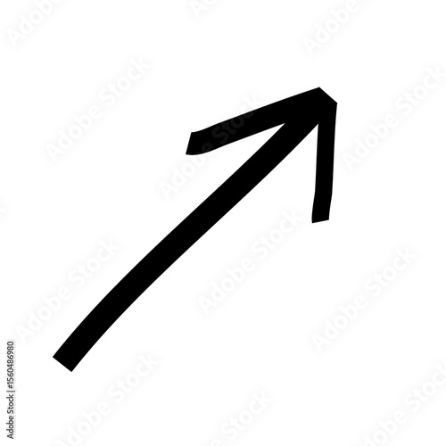 Simple black arrow doodle. Hand-drawn arrow black scribble pointing symbol