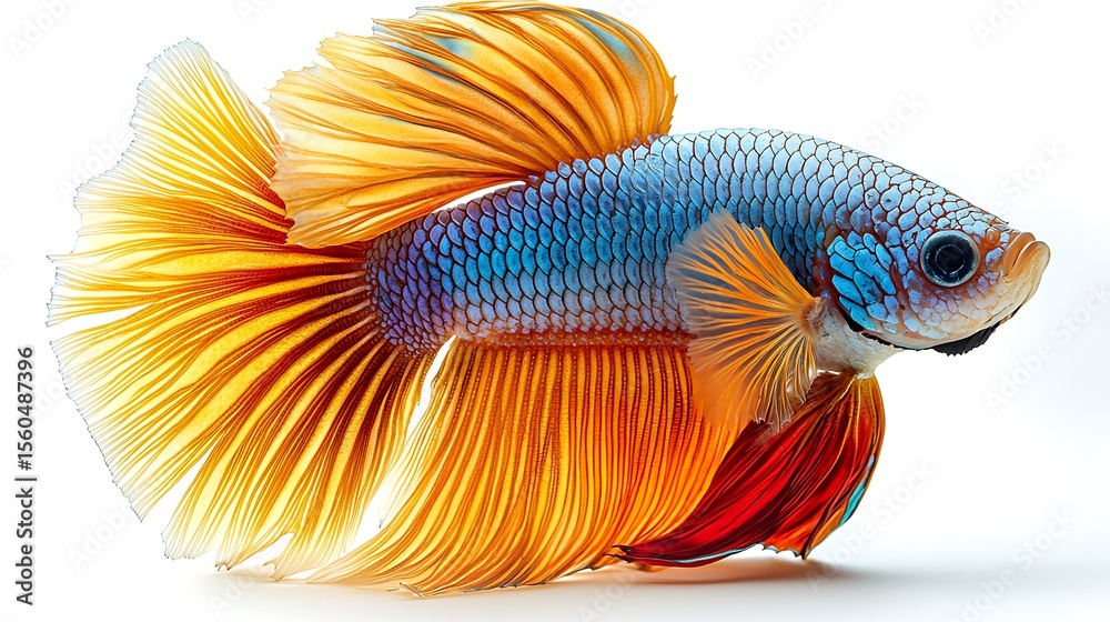 Fototapeta premium Elegant betta fish with flowing fins