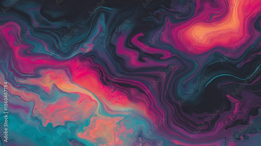 Fototapeta premium Abstract fluid art. Vibrant colors, swirling patterns