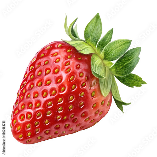 Fresh Organic Strawberry with Detailed Texture and Color