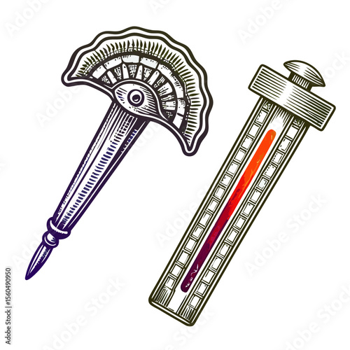 Vintage Thermometer and Hygrometer Instruments for Science Blogs, Educational Websites, Health Articles, and Historical Content  