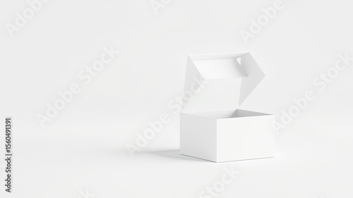 White Cube Gift Box Mockup with Hinged Lid