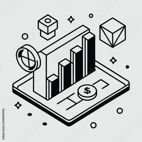 Cryptocurrency and Digital Finance Isometric Vector  Bitcoin, Blockchain, Wallet