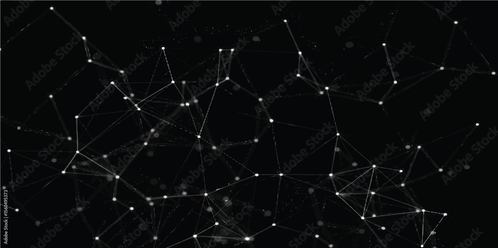 Fototapeta premium A glowing spider web on a dark, starry night sky background with a magical, holiday feel