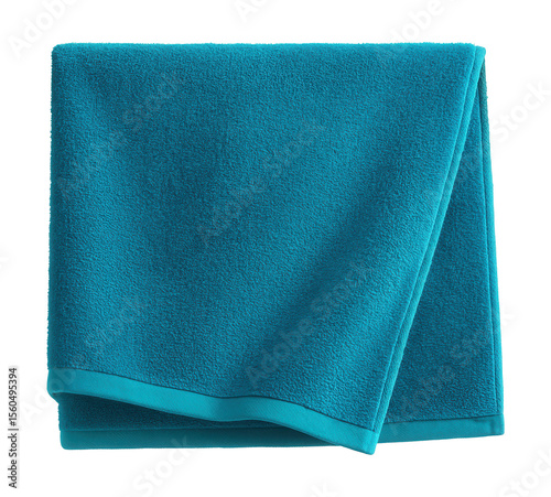 Thick terry towel in a vibrant hue, designed for use as a beach towel during family outings.