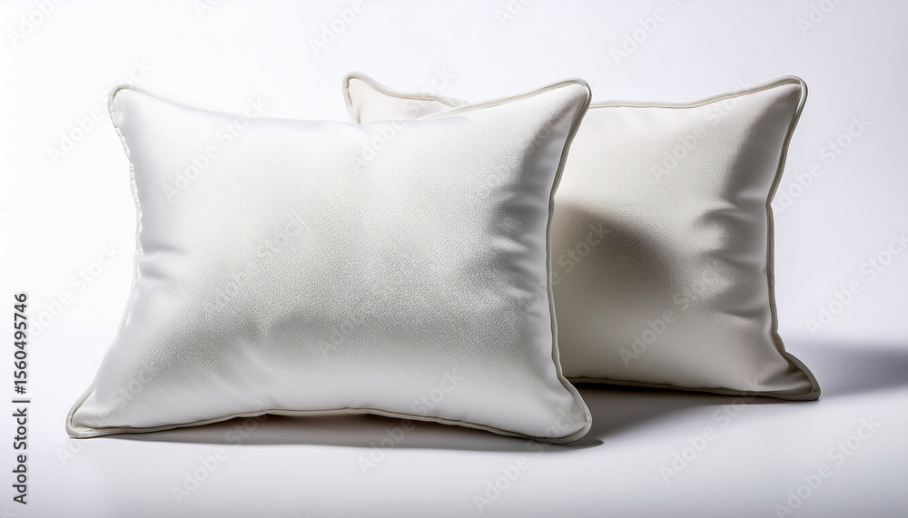 two off white square pillows slightly overlapping isolated on a white background simple clean and minimalist design two off white square pillows slightly overlapping isolated on a white background simple clean and minimalist design