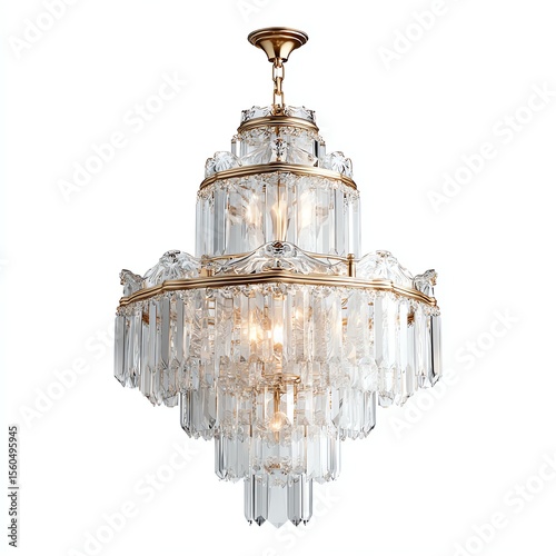 Elegant crystal chandelier illuminating a stylish interior space.