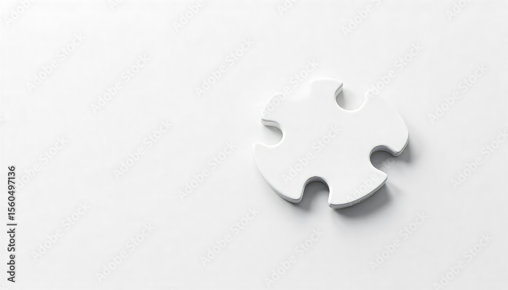 Obraz premium Pristine White Puzzle Piece Isolated Unity Symbol for Websites, Presentations & Design Projects