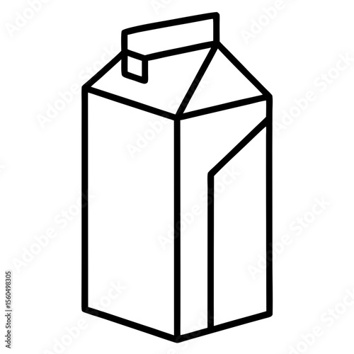 Simple black outline drawing of a milk carton on a white background