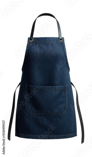Kitchen apron made of durable denim fabric, perfect for protecting clothes while cooking in a private house.