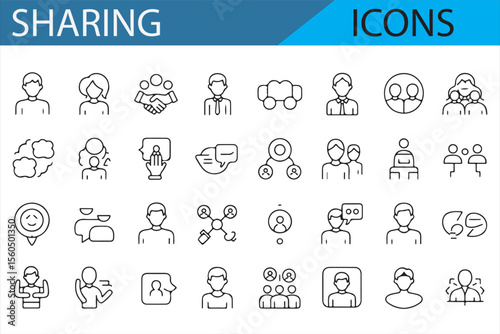 Vector symbols representing social and digital sharing, perfect for business and communication contexts.