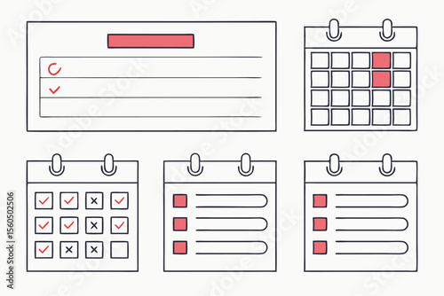 Set of 16 Checkbox Input Form Icons in Black Yellow Cyan and Magenta