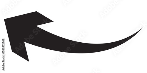 long curve arrow vector icon illustration