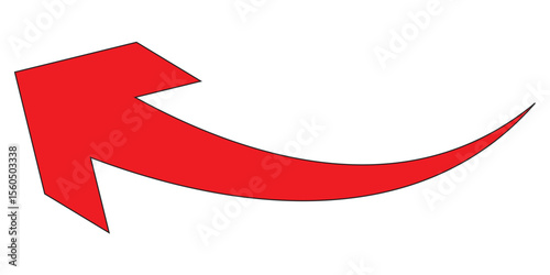 long curve arrow vector icon illustration