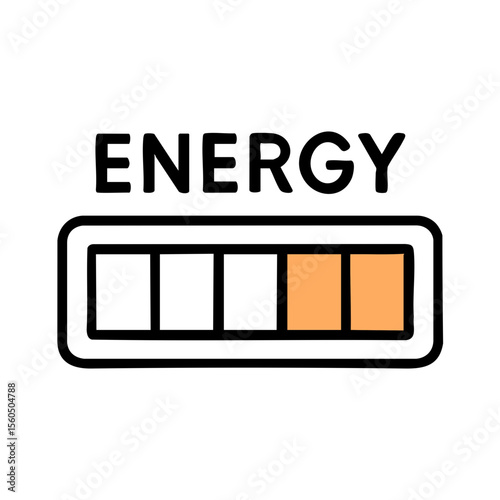 Outline icon of energy bar tracker showing partial power level