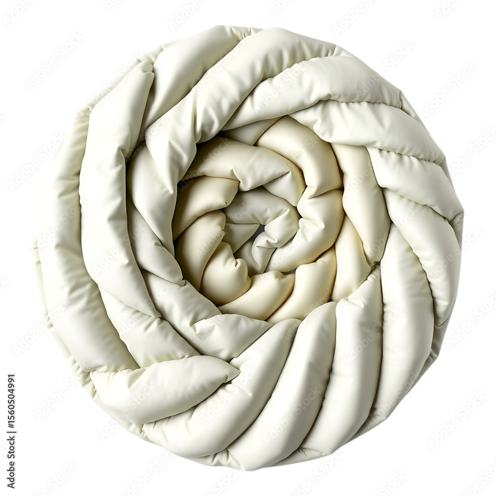 Obraz premium Rolled up cream colored comforter