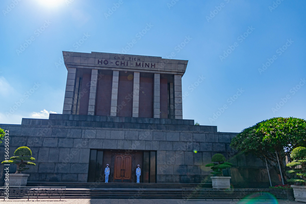 Fototapeta premium Ho Chi Minh mausoleum view in Hanoi city in Vietnam
