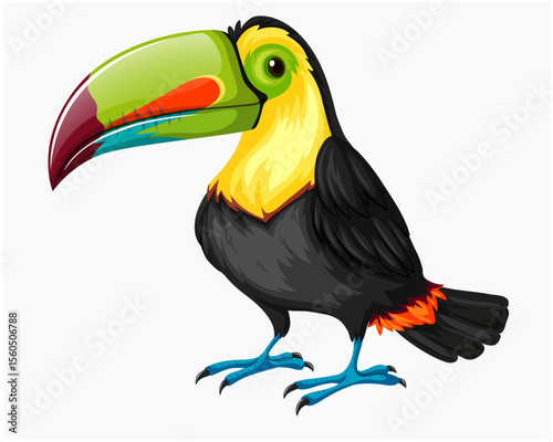 Colorful Tropical Toucan Bird Vector Illustration