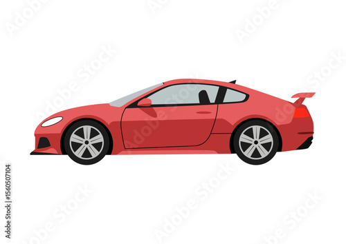 Red luxury sport car vector illustration