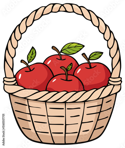 Basket with red apples 
