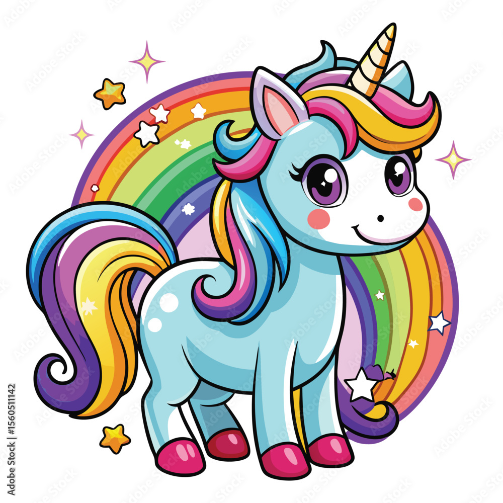 Fototapeta premium Minimalist Rainbow Illustration for Kids