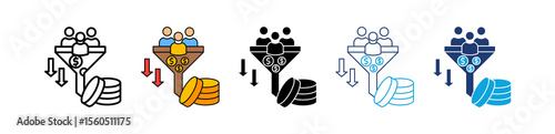 Sales Funnel multiple icon