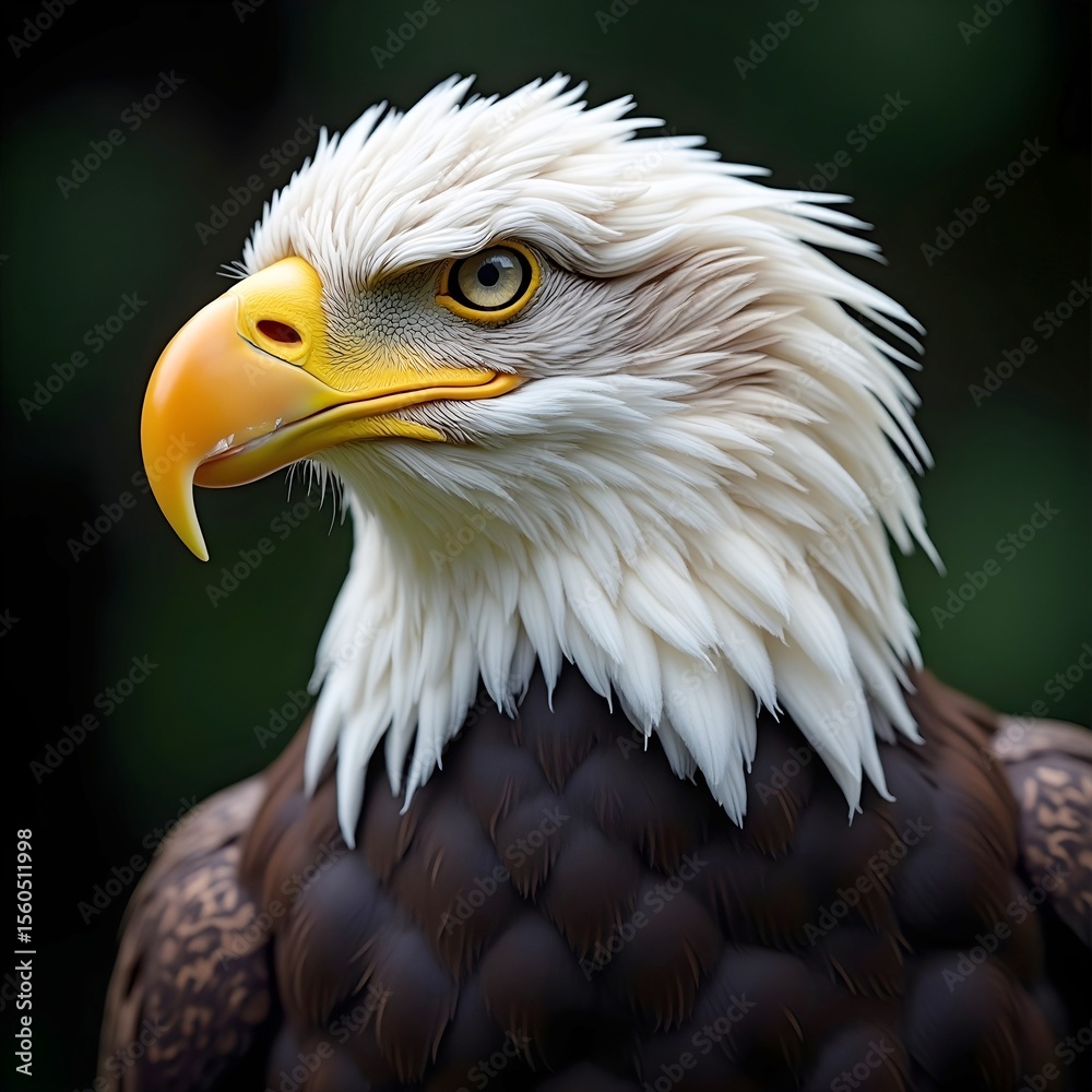 Obraz premium Portrait of a beautiful bald eagle (Haliaeetus leucocephalus).