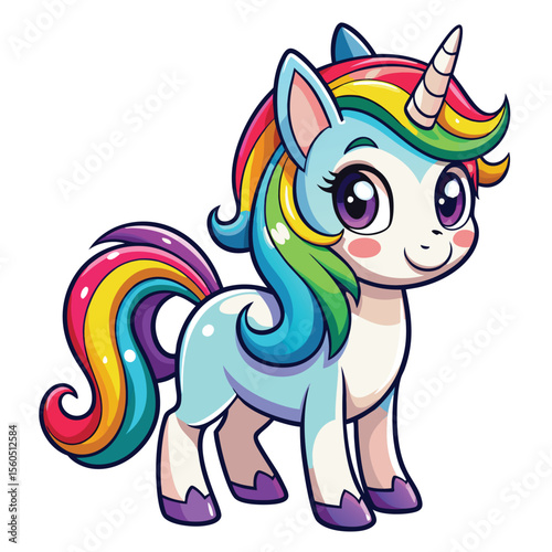 Cute Doodle Style Rainbow in Pastel Colors