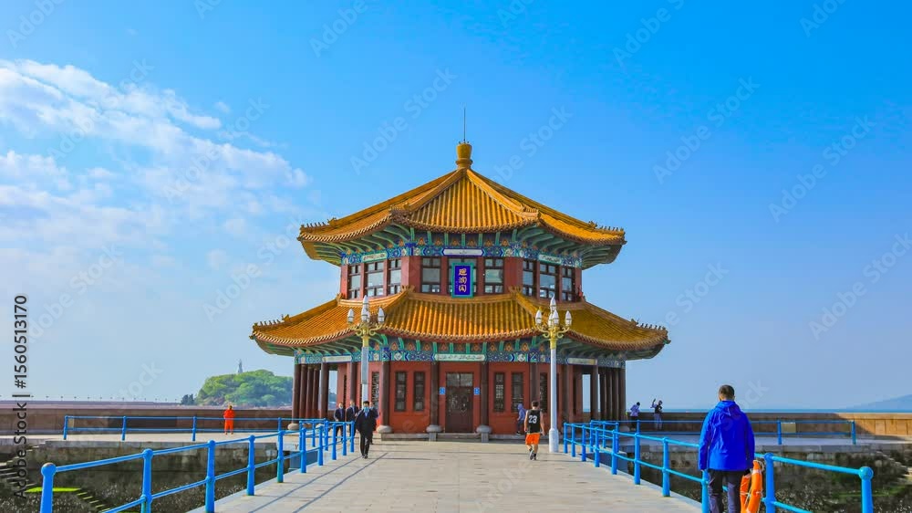 Explore Qingdao's breathtaking Trestle Bridge and Hui Lan Gea in a stunning time-lapse experience showcasing its vibrant surroundings