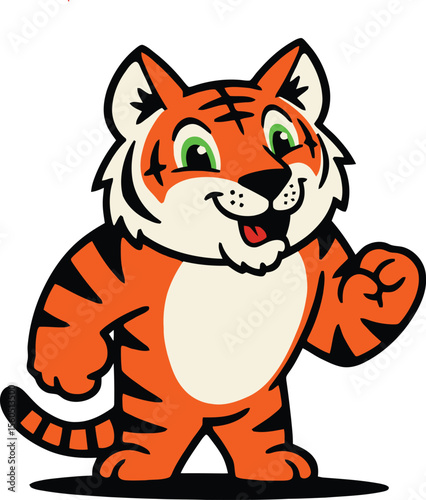 Mascot of cute tiger character. 
