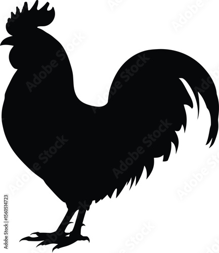 Majestic rooster silhouette farm animal graphic