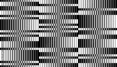 Black and white abstract geometric pattern with transition effect for sporty and modern background. Vector Format Illustration 