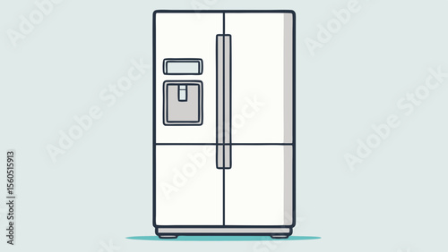 Detailed illustration of a modern refrigerator for home and retail use