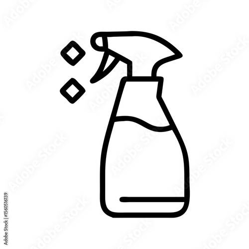 Sleek spray bottle icon for cleaning solutions and household applications