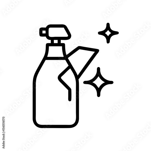 Minimalist spray bottle icon for cleaning products and household use