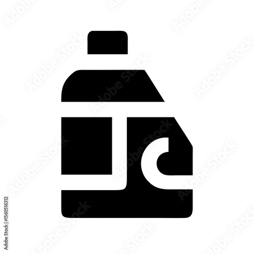 Stylized cleaning solution bottle icon for branding and packaging