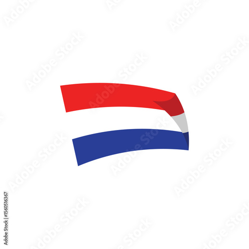 Free Download Minimal Netherlands Flag Illustration with Fold Effect Vector - GFXLoad