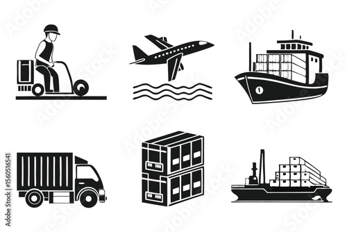 set of transport icons