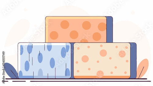 Colorful cleaning sponges for household use and cleaning services