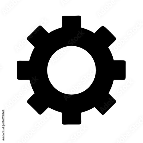 Simple Circular Gear Icon for Settings UI